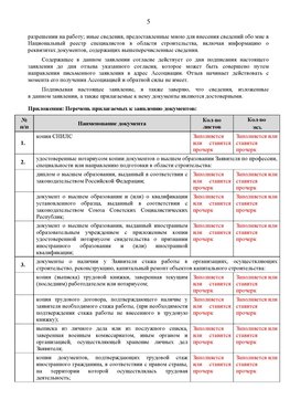Образец заполнения заявления в НРС строителей. Страница 5 Хабаровск Специалисты для СРО НРС - внесение и предоставление готовых